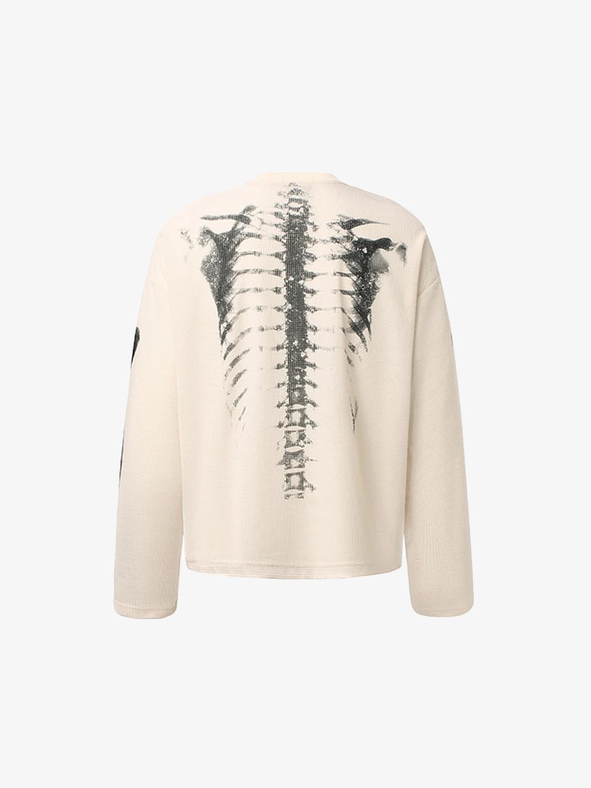 Skeleton B-Heart Graphic Sweatshirt , - Streetwear Sweatshirts - Slick Street