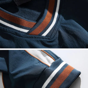 Color Block Classic V-neck Sweater , - Streetwear Sweater - Slick Street