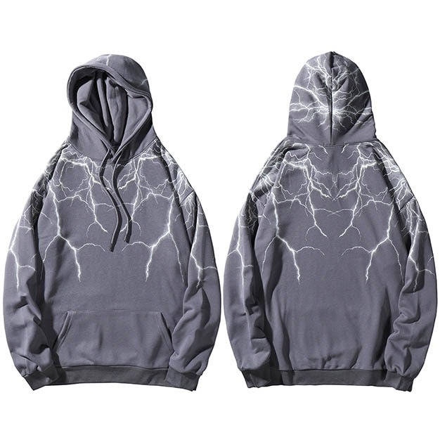 Lightning Z1 Hoodie Grey, S - Streetwear Hoodie - Slick Street