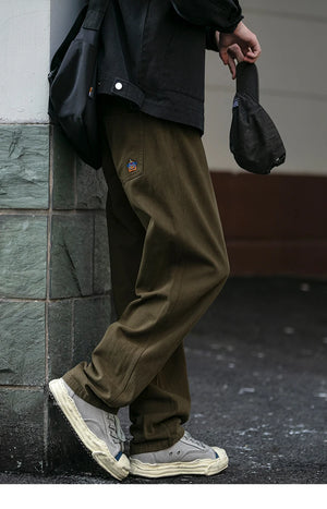 Casual Straight-Leg Trousers , - Streetwear Pants - Slick Street