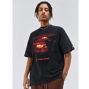 Final World Blast O-Neck Collar T-Shirt ,  - Streetwear T-Shirt - Slick Street