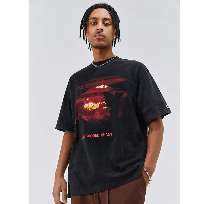 Final World Blast O-Neck Collar T-Shirt ,  - Streetwear T-Shirt - Slick Street