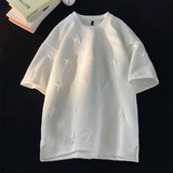Youth Club Star Foaming Knitted T-Shirts White, M - Streetwear T-Shirts - Slick Street