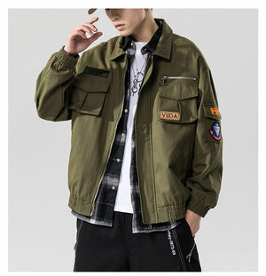 Double Welt Pocket Zipper Style Jacket ,  - Streetwear Jacket - Slick Street
