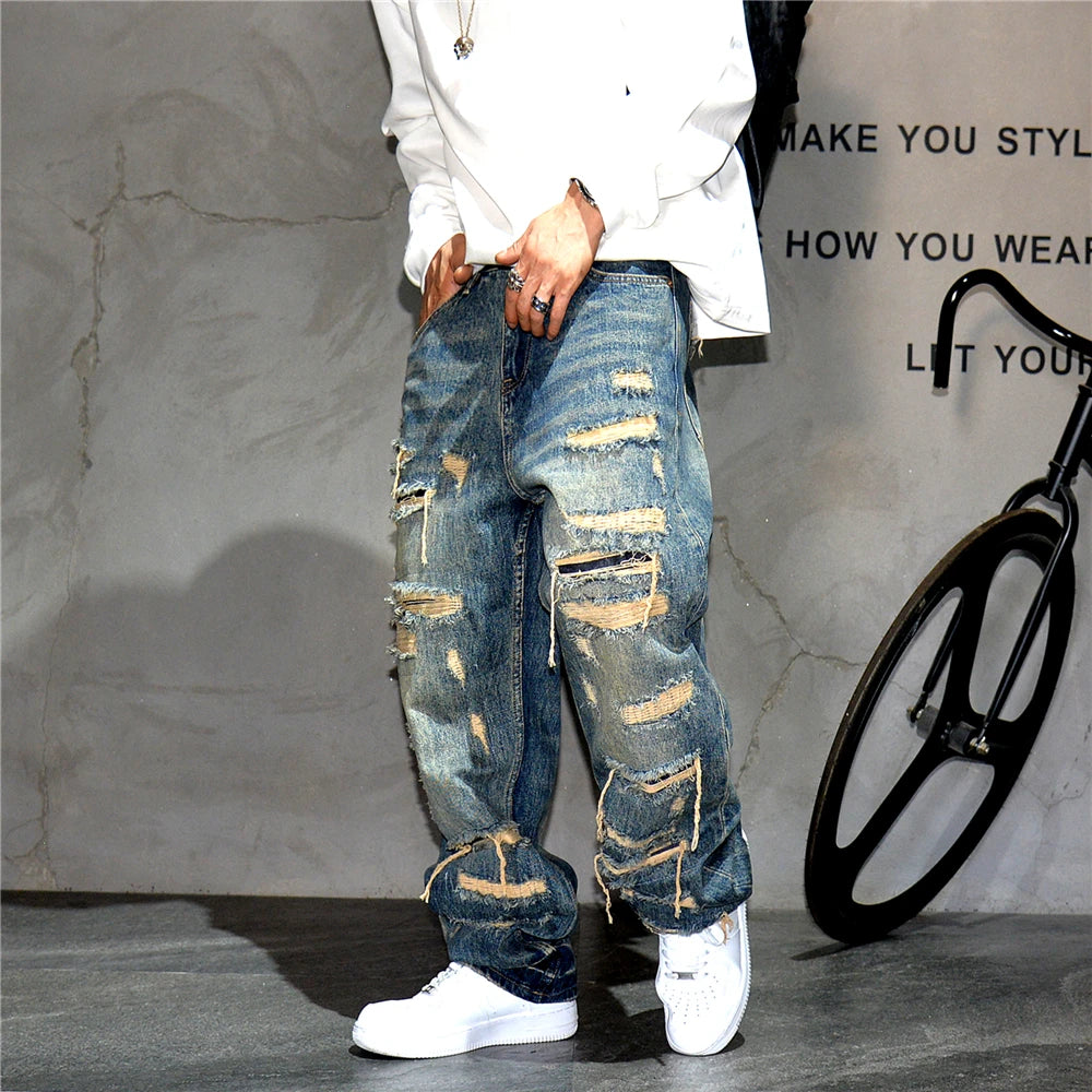 Indigo 26 Blue Distressed Jeans ,  - Streetwear Jeans - Slick Street