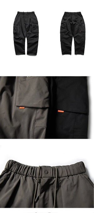 Multi-Pocket Elastic Waist Cargo Pants ,  - Streetwear Pants - Slick Street