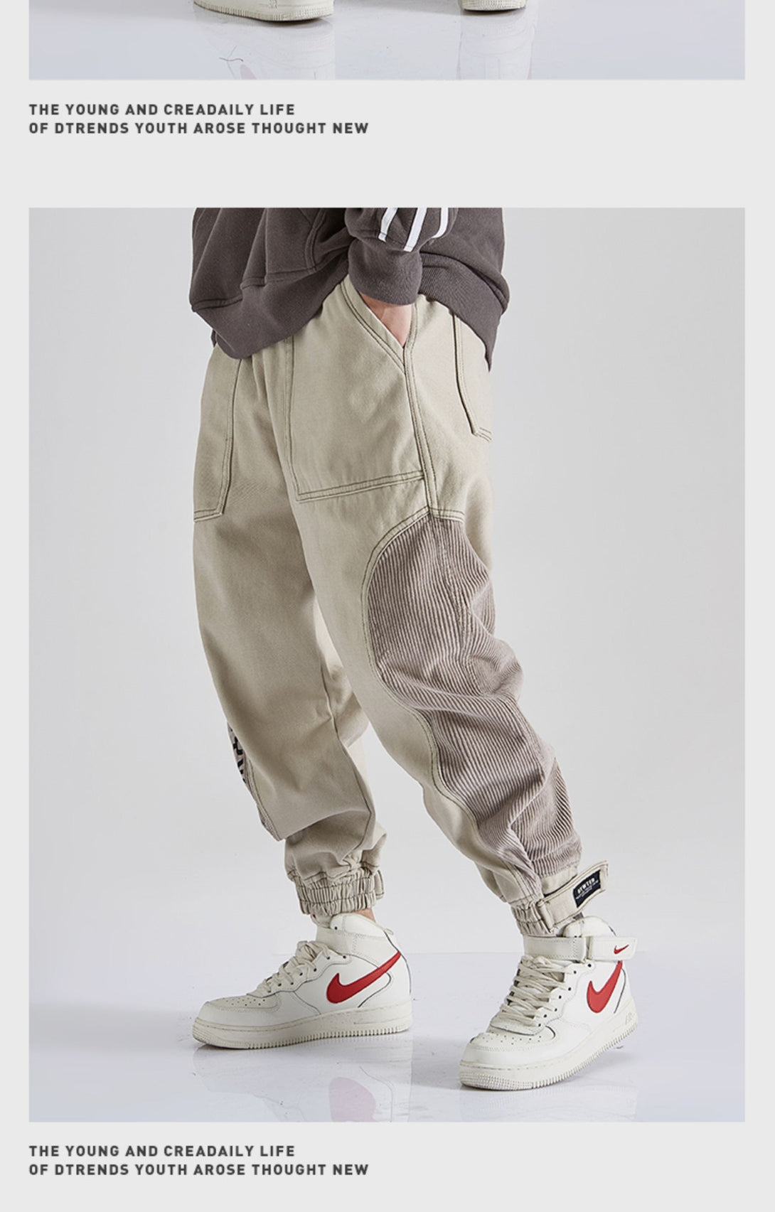 AYW-TER Dual Patchwork Cuffed Joggers ,  - Streetwear Joggers - Slick Street