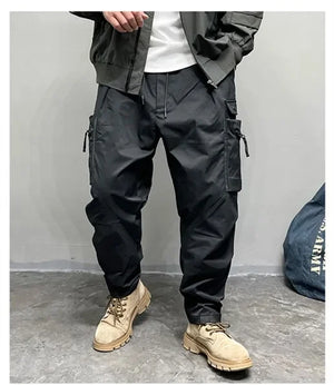 Multi-Pocket Elastic Waist Cargo Pants ,  - Streetwear Pants - Slick Street