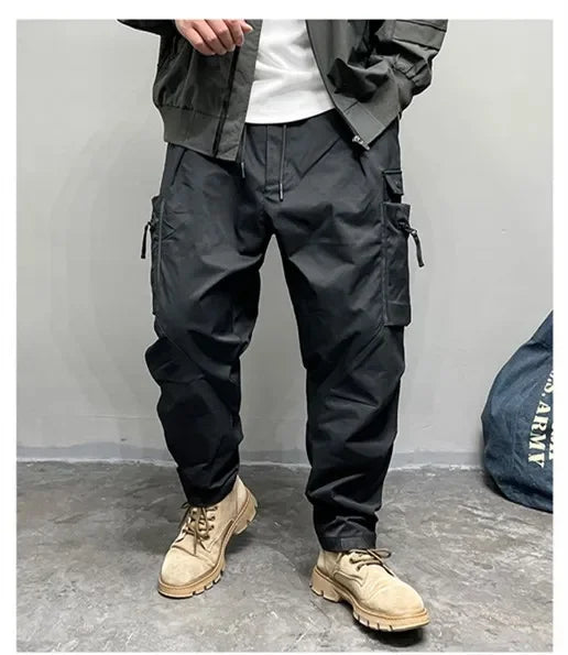 Multi-Pocket Elastic Waist Cargo Pants ,  - Streetwear Pants - Slick Street