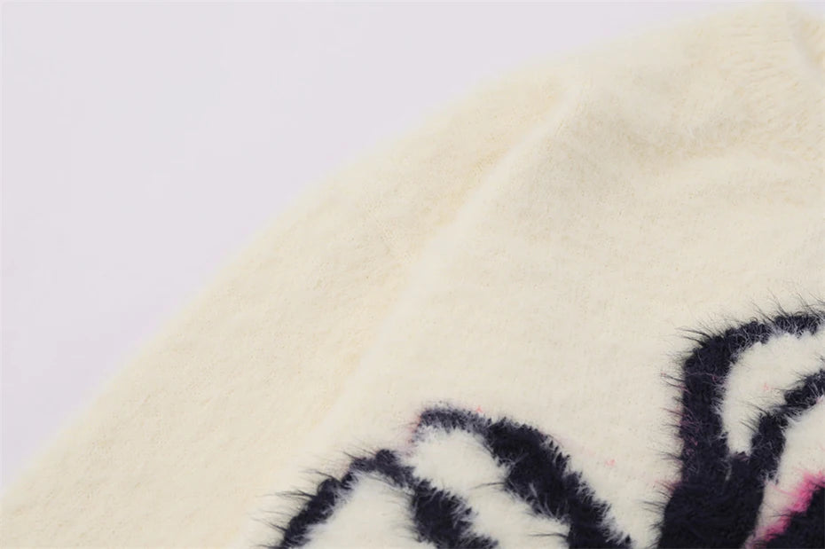 Star Spider Web Knitted Sweater , - Streetwear Sweater - Slick Street