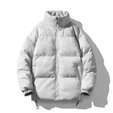 Dusky Color Padded Zipper Jacket Light Grey, S - Streetwear Jacket - Slick Street