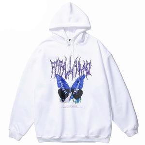 Blue Morpho Butterfly Pullover Hoodie ,  - Streetwear Hoodie - Slick Street