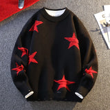 Pentagram Star Shaped Knitted Sweater Black, XS - Streetwear Sweater - Slick Street