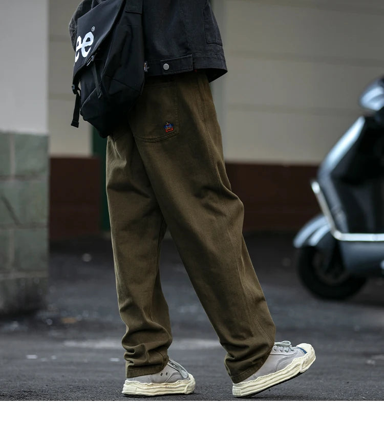 Casual Straight-Leg Trousers , - Streetwear Pants - Slick Street