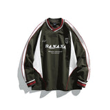 Color Block Classic V-neck Sweater Green, XS - Streetwear Sweater - Slick Street