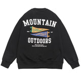Adventure Mountain Outdoor Pullover Sweatshirt Black, XS - Streetwear - Slick Street