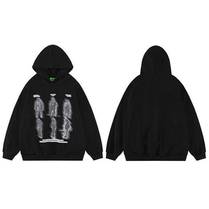 Men's Blurry Shadow Hoodie Black, M - Streetwear Hoodie - Slick Street