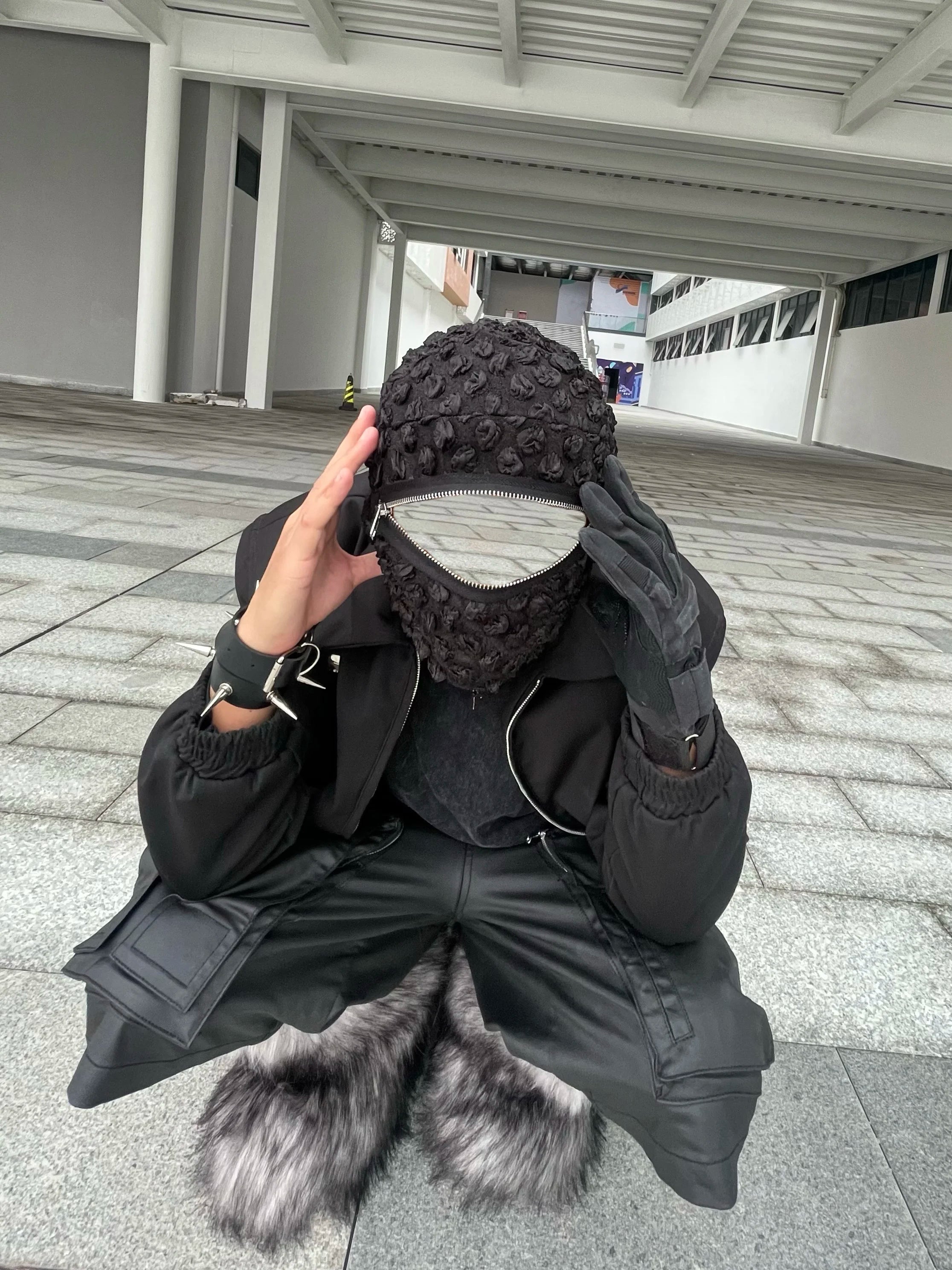 Full Face Mask Zipper Style Monkey Cap , - Streetwear Cap - Slick Street