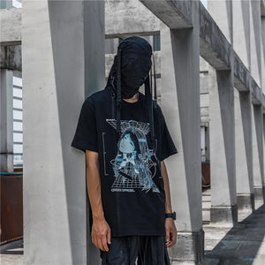 Streetwear Robotic Anime Girl Loose T-Shirt ,  - Streetwear T-Shirt - Slick Street