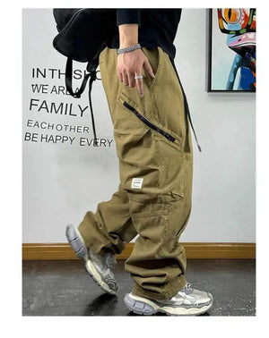 Multi-Pocket Cargo Baggy Pants , - Streetwear Pants - Slick Street