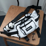 Power OFF Crossbody Bag White, - Streetwear Bag - Slick Street