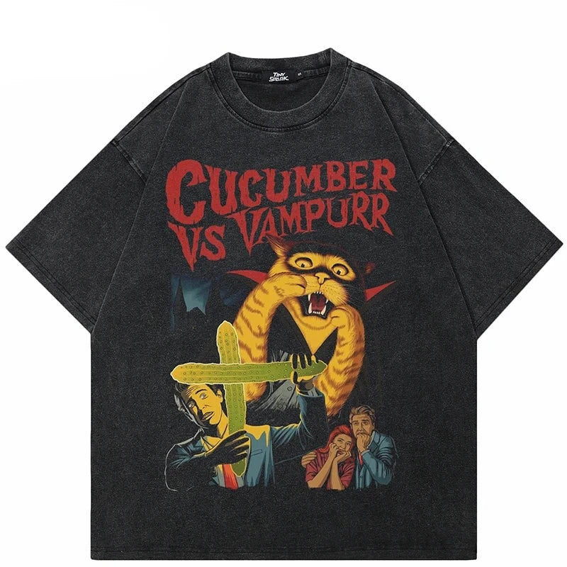 Cucumber Vs Vampurr T-Shirt ,  - Streetwear T-Shirt - Slick Street