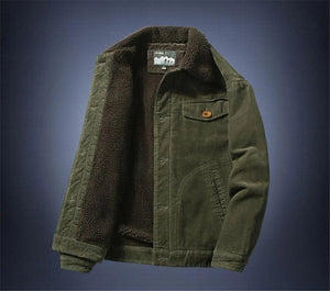 Corduroy Button Up Fleece Jacket , - Streetwear Jacket - Slick Street