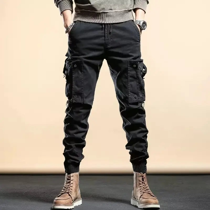 Rib Style Slim fit Side Pocket Pants Black, XS - Streetwear Pants - Slick Street
