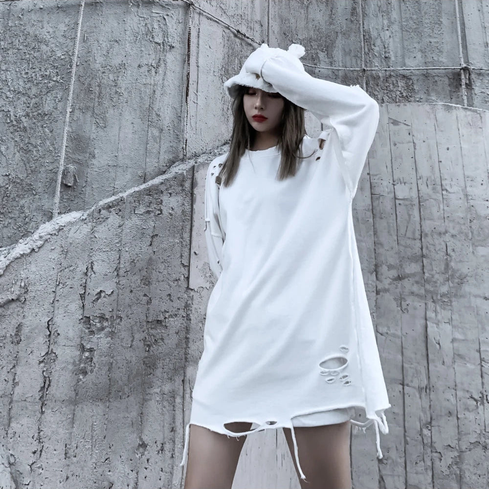 Distressed Gothic Sweatshirt , - Streetwear Sweatshirts - Slick Street