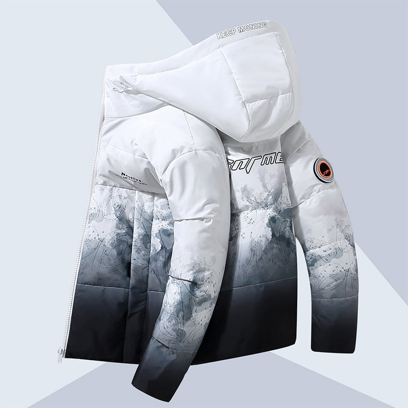 DQ Gradient Puffer Jacket Gradient, S - Streetwear Jacket - Slick Street