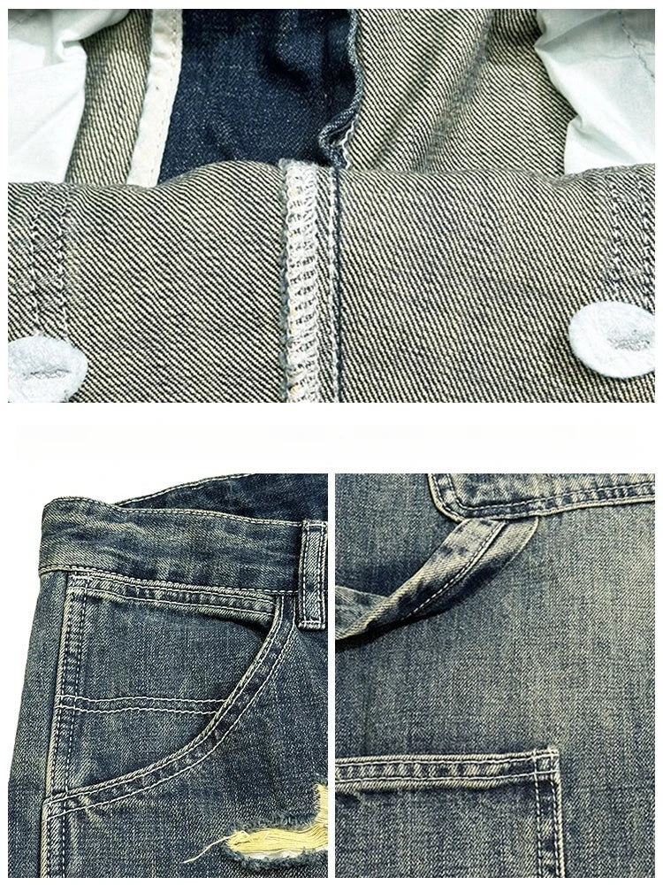 Ripped Denim Carpenter Jeans , - Streetwear Jeans - Slick Street