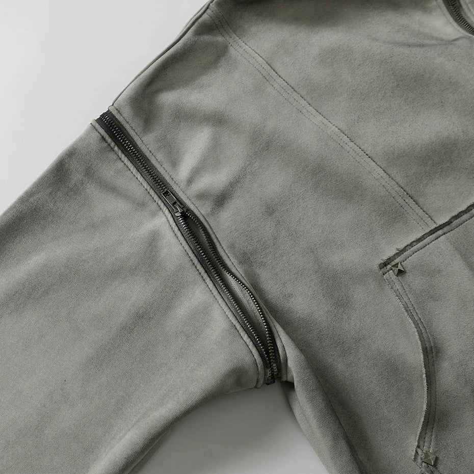 T2 Rivet Zipper Hoodie , - Streetwear Hoodie - Slick Street
