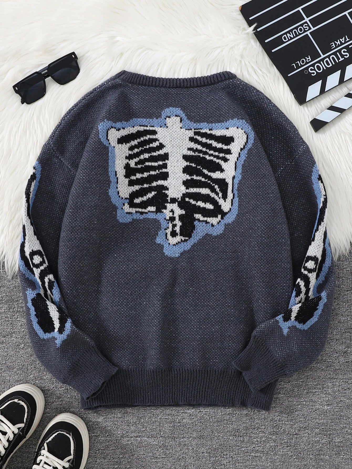 Pyro Skeleton Pullover Sweater , - Streetwear Sweater - Slick Street