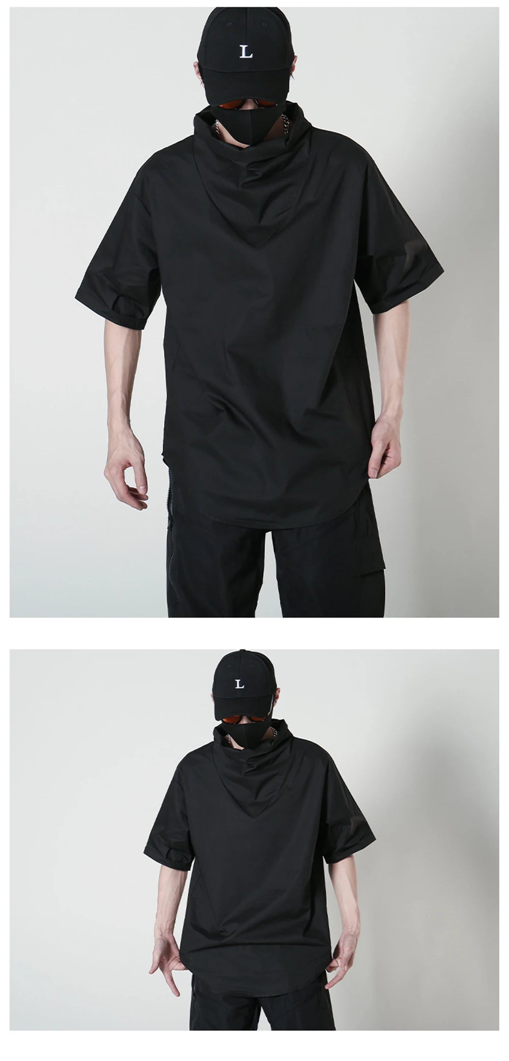 AW1 Techwear Turtleneck Shirt , - Streetwear T-Shirts - Slick Street