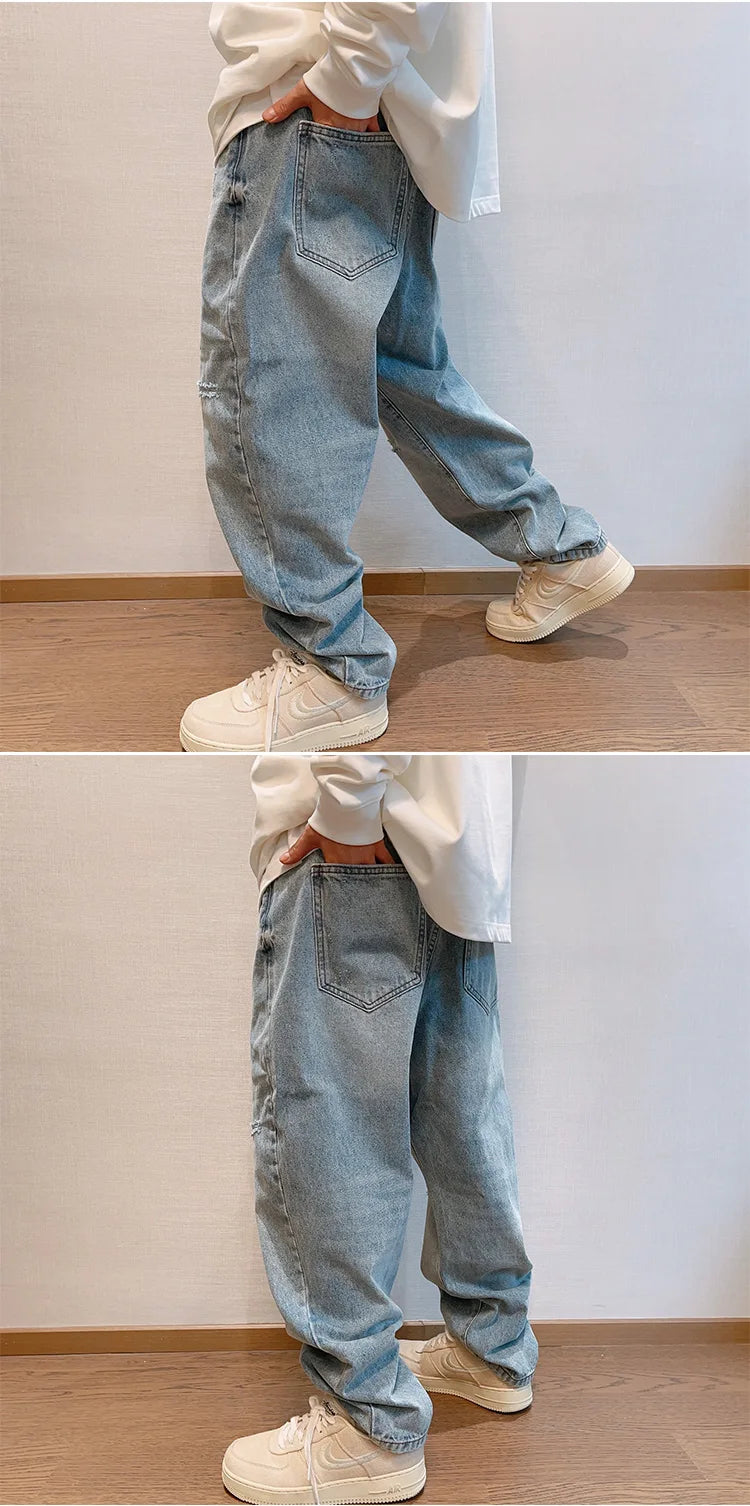 Denim Ripped Coin Pocket Jeans , - Streetwear Jeans - Slick Street