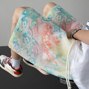 X-Color Tie-dye Mesh Shorts ,  - Streetwear Shorts - Slick Street