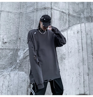 Distressed Gothic Sweatshirt , - Streetwear Sweatshirts - Slick Street