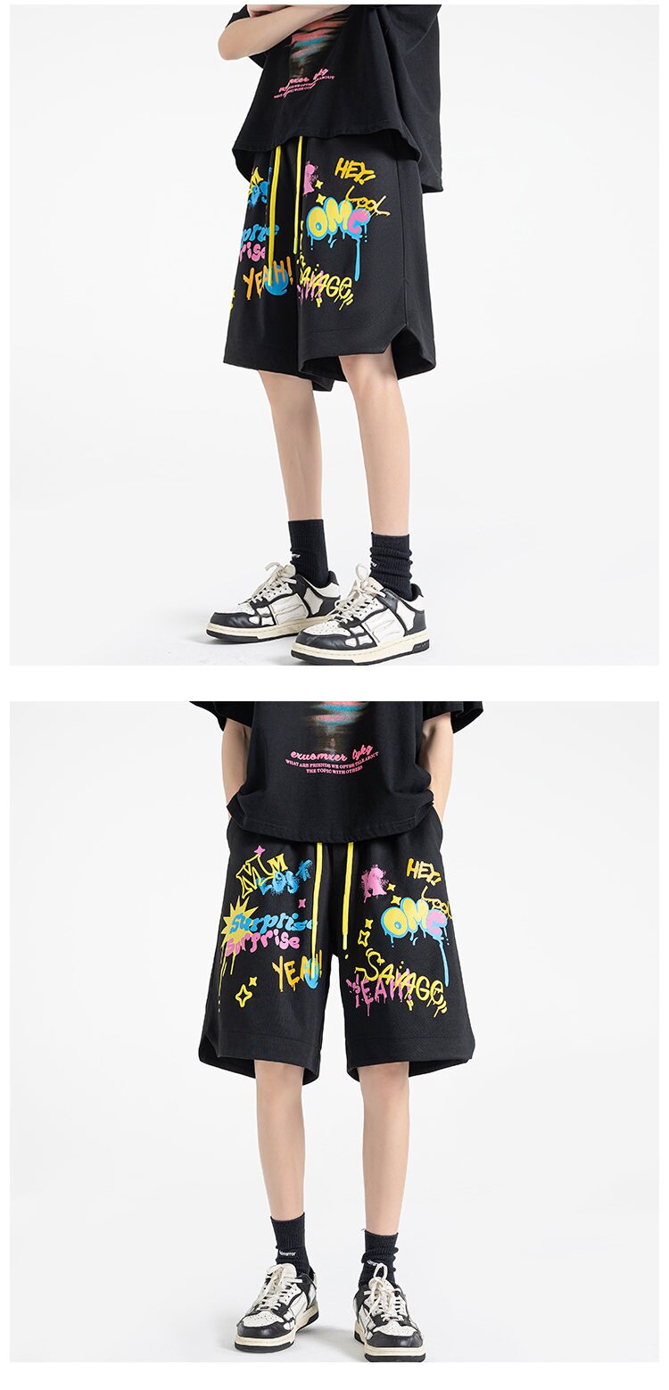 SAVAGE Colorful Neon Style Shorts ,  - Streetwear Shorts - Slick Street