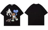 Ghost & The Boy With Heart Graphic T-Shirt Black, M - Streetwear T-Shirts - Slick Street