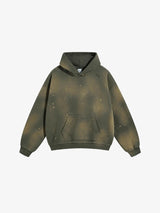 Iso Splash Abstract Oversized Pullover Hoodie Green, XS - Streetwear Hoodie - Slick Street