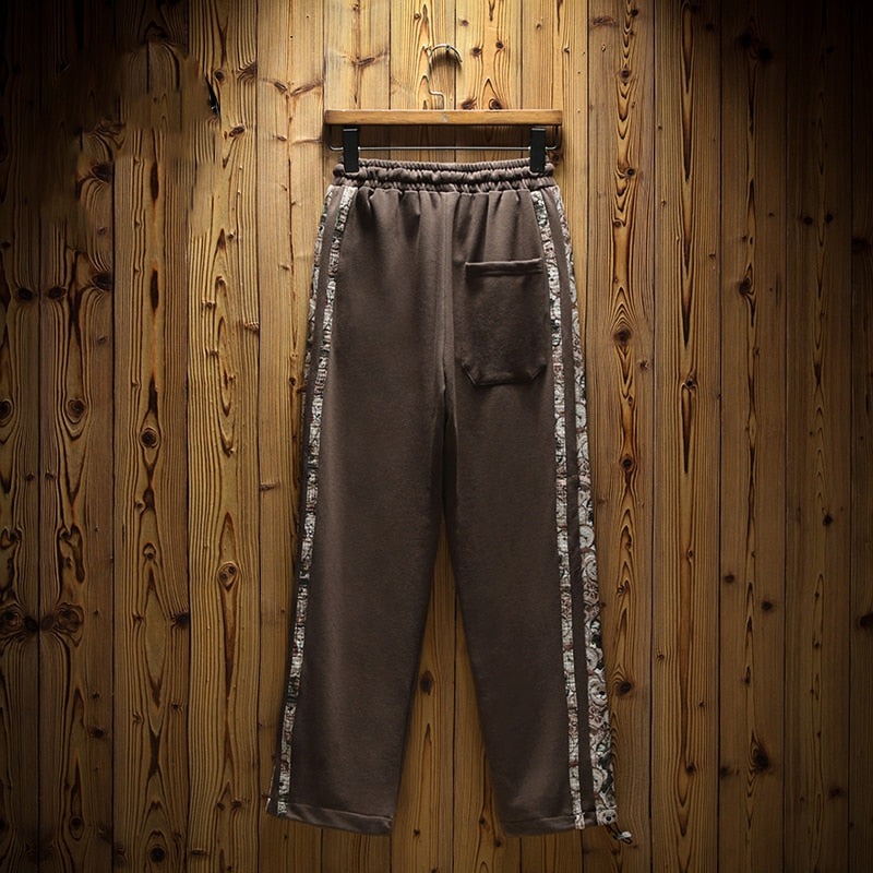Teddy Bear Side Striped Corduroy Pants XS, Coffee - Streetwear Pants - Slick Street