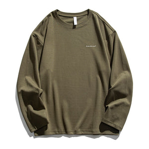 We lead, others copy© Casual Solid Long Sleeve Green, XS - Streetwear T-Shirts - Slick Street