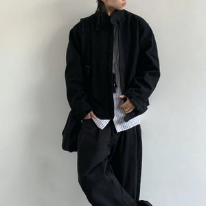 Plain Color Cropped Jacket , - Streetwear Jacket - Slick Street