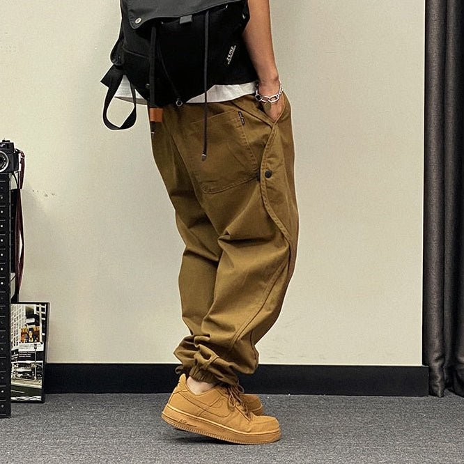 Washed Utility Panel Joggers , - Streetwear Pants - Slick Street