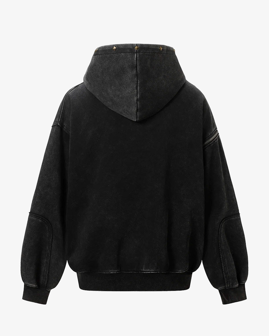 T2 Rivet Zipper Hoodie , - Streetwear Hoodie - Slick Street