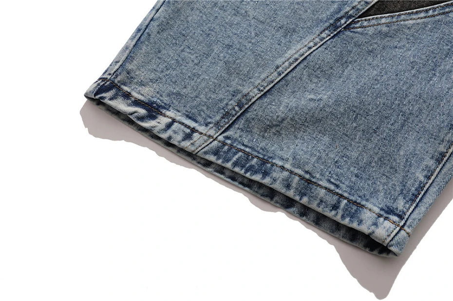 Star Denim Shorts , - Streetwear Shorts - Slick Street