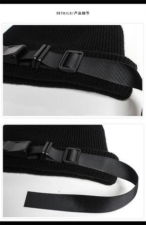 Nightshade Beanie Hat with Buckle , - Streetwear Hats - Slick Street