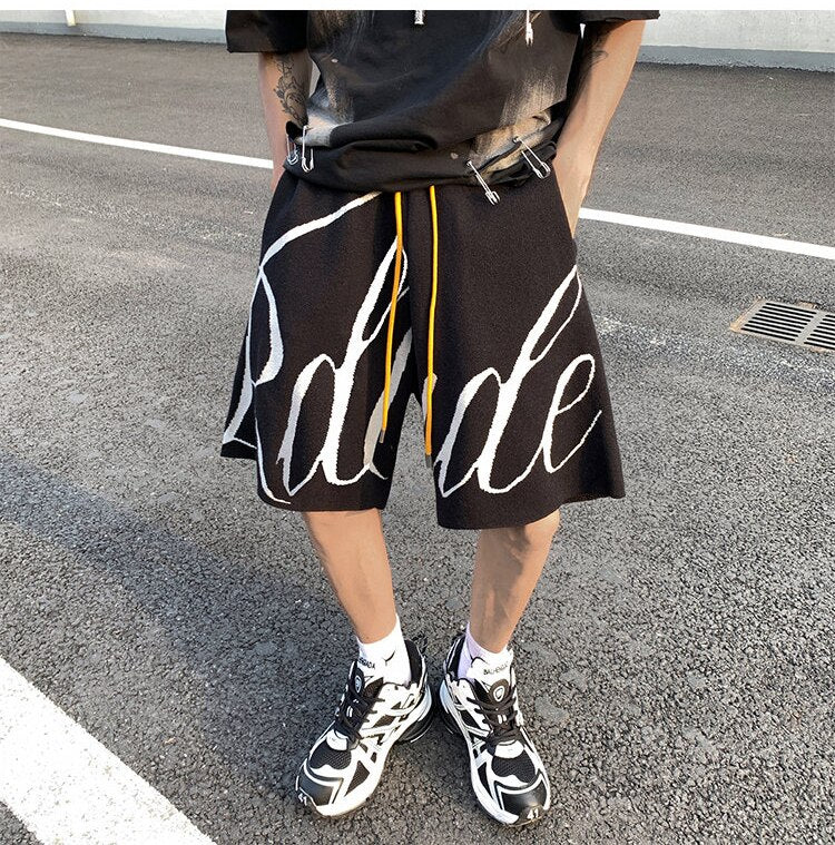 Letter Foam Y2K Knee Length Shorts ,  - Streetwear Shorts - Slick Street