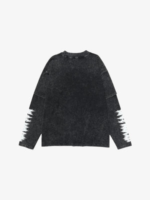 Coal Black Snowflake Long Sleeve Shirt , - Streetwear Shirt - Slick Street