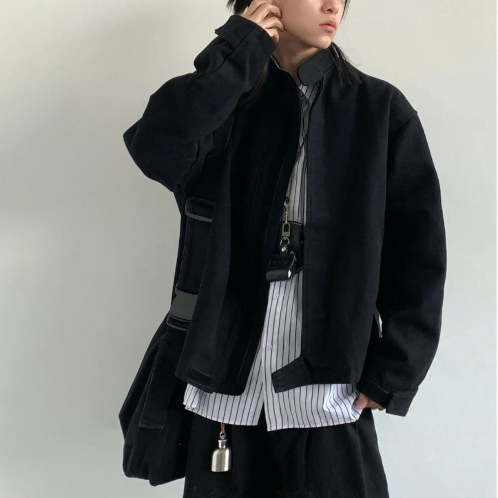 Plain Color Cropped Jacket , - Streetwear Jacket - Slick Street